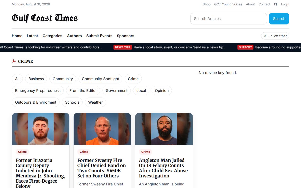 Brazoria County Gulf Coast Times crime-news category